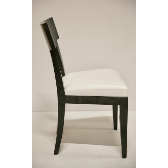 Side Chair or Desk Chair. Very elegant shape. Top quality French manufacture. Premium aniline leather. Frame in anthracite...