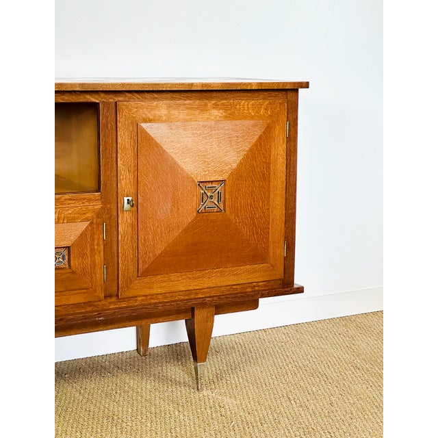 Art Deco French Oak Sideboard by Jacques-Émile Ruhlmann, 1950s For Sale - Image 10 of 13