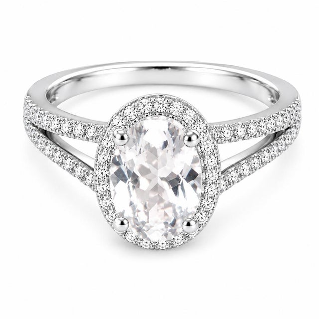 Mid-Century Modern Mid 20th Century 14k White Gold Aquamarine Diamond Engagement Ring Estate, Size 7.5 For Sale - Image 3 of 4