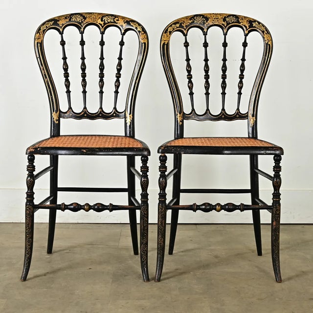 French Pair of 19th Century Opera Chairs | Chairish