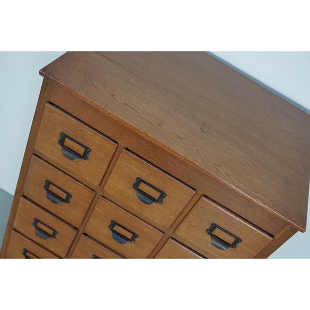 Vintage Dutch Oak Apothecary / Filing Cabinet, 1930s For Sale - Image 10 of 16