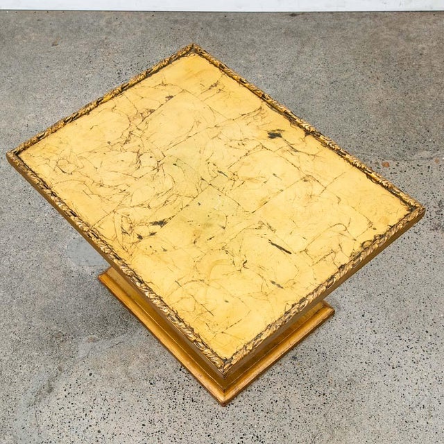 Mid Century Modern Side Table End Rectangular Hollywood Regency Gold 1970s 70s For Sale - Image 4 of 12