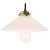 Metal Mid-Century Modern French Opaline Glass and Brass Pendant Lamp For Sale - Image 7 of 8