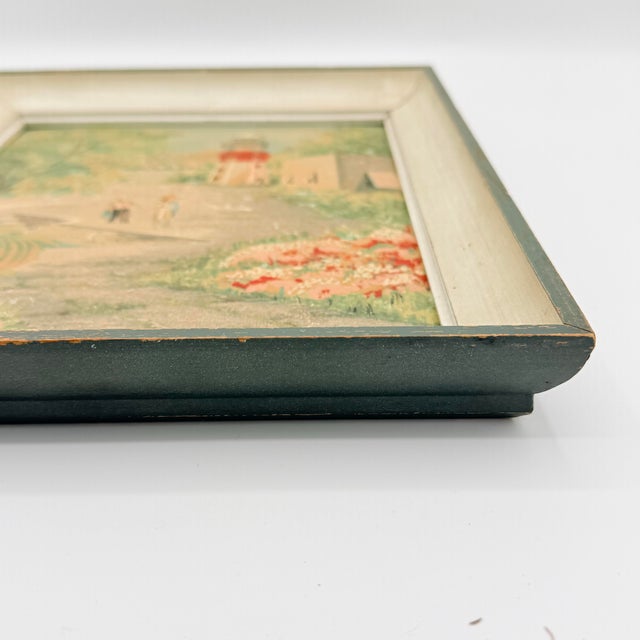 Ivory Midcentury Bermuda St. David’s Lighthouse Signed Original Painting, Circa 1950s–60s For Sale - Image 8 of 12