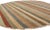 30300 Round Striped Area Rug 08'11 x 09'00.This hand-knotted wool round area rug features a striped pattern composed of...
