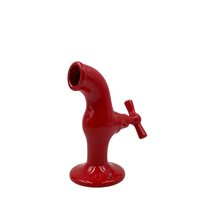 Red Tap Shaped Ceramic Sculpture by JC Peiré, France, 1970s For Sale - Image 17 of 18