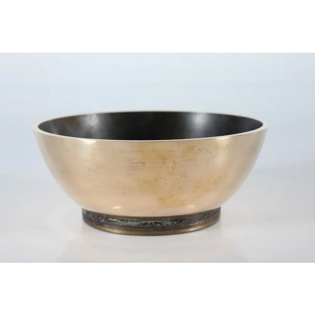 Brown Art Deco Danish Bronze Bowl with Brown Patina in the style of Axel Salto and Tinos, 1950s For Sale - Image 8 of 8