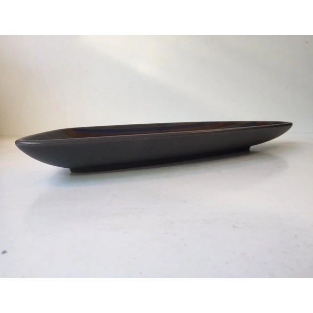 Ceramic Asymmetrical Modernist Ceramic Dish by Ravnild, 1950s For Sale - Image 7 of 11