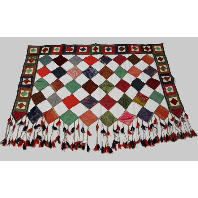 Antique Uzbek tribal silk Hand Sewn Embroidered Lakai Patchwork Quilts wall hanging Central Asian Uzbekistan afghanistan...