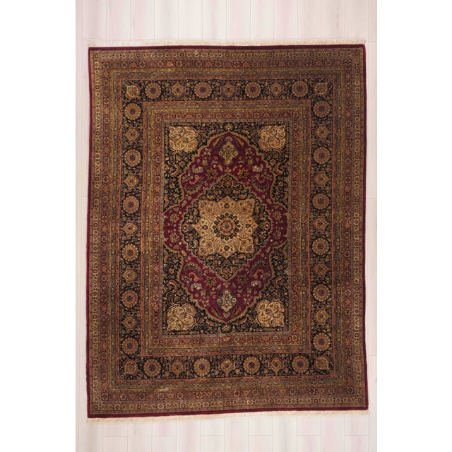 Vintage Indian Tabriz Rug, 08'10 X 11'09 For Sale - Image 10 of 10