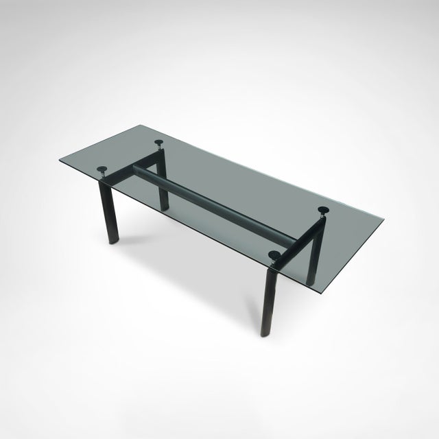 Cassina LC6 Glass and Metal Dining Table by Le Corbusier for Cassina, 1990s For Sale - Image 4 of 12