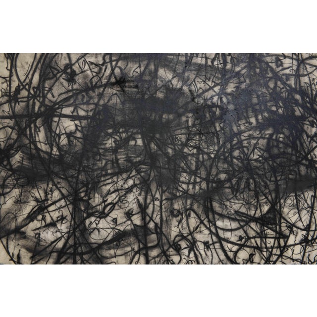 Monica Perez "Yes" Original Charcoal on Canvas 2023 For Sale - Image 9 of 11