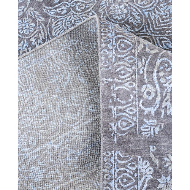 Ikat, One-of-a-Kind Hand-Knotted Area Rug - Gray, 9' 0" x 12' 3" For Sale In New York - Image 6 of 8