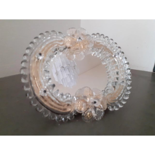 Transparent Contemporary Italian Venetian Murano Glass Table Mirror For Sale - Image 8 of 10