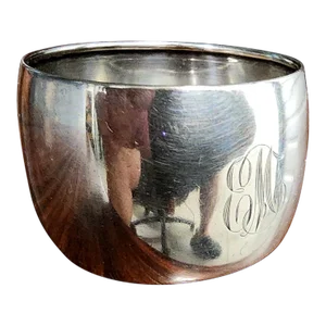 Antique 19th Century Fine Sterling Silver Etched Napkin Ring