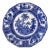 Antique Kyber Flow Blue England Porcelain 10" Dinner Plate For Sale