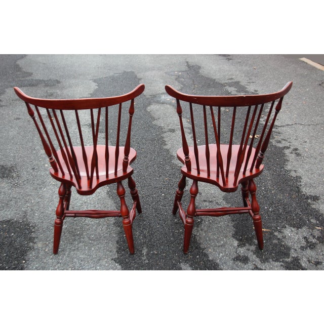 Wood Mid 20th Century Vintage Nantucket Style Windsor Side Chairs - Set of 2 For Sale - Image 7 of 9