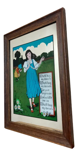 Vintage Art Nouveau Nursery Rhyme Wall Mirror