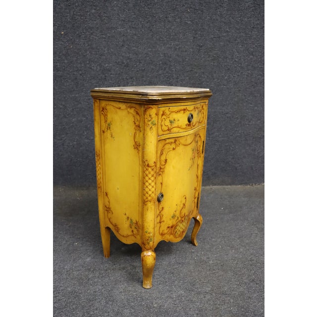 Italian Painted Nightstand With Marble Top by Ny Galleries For Sale - Image 10 of 13
