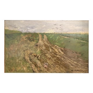 Hans Richard Volkmann, Summer Landscape, Country Lane, 1891, Oil Painting on Canvas For Sale