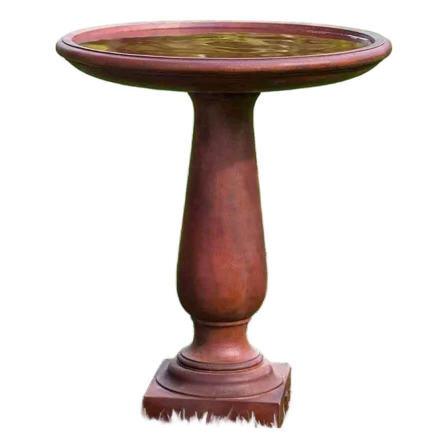 Westbury Birdbath Orange Concrete Garden Ornament For Sale