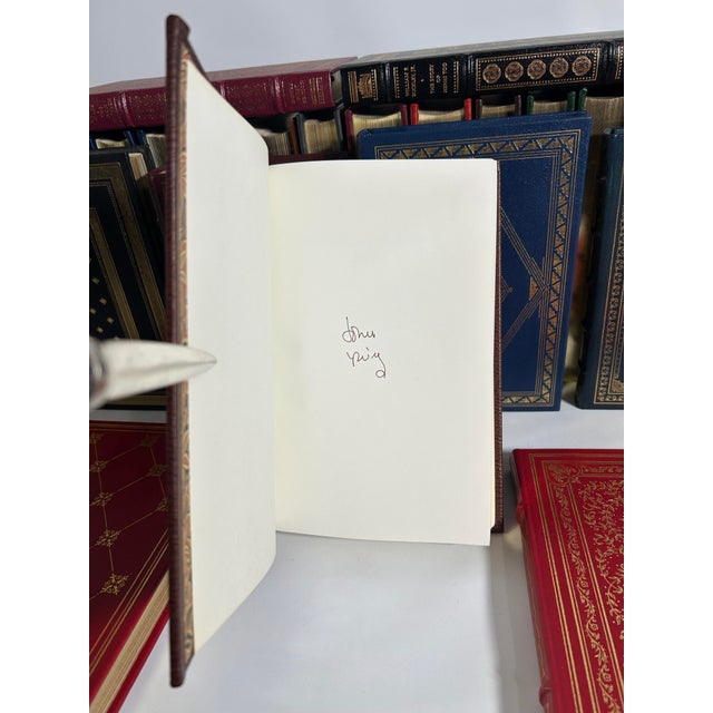 1980s Vintage Franklin Library Collection Leather Volumes, the Signed First Edition Society - 26 Books. For Sale - Image 10 of 12