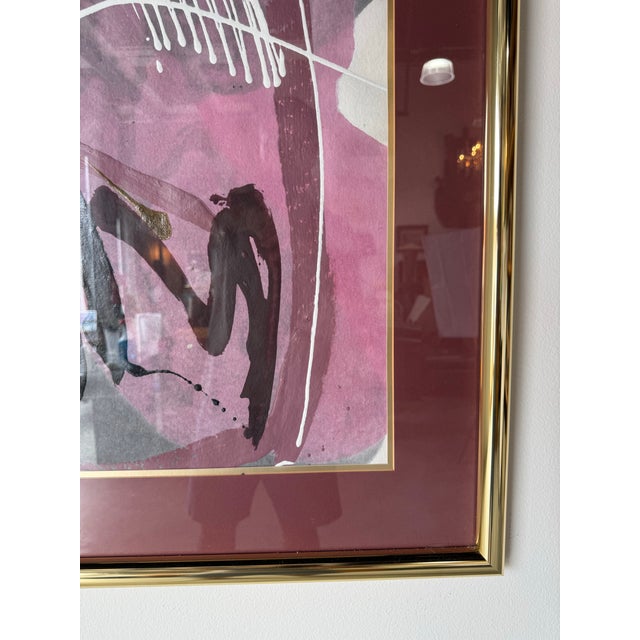 Black 80's Marc Beauregard Expressionist Abstract Painting For Sale - Image 8 of 11