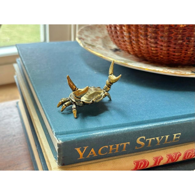 Small Brass Helpful Crab Pencil Holder For Sale - Image 6 of 10
