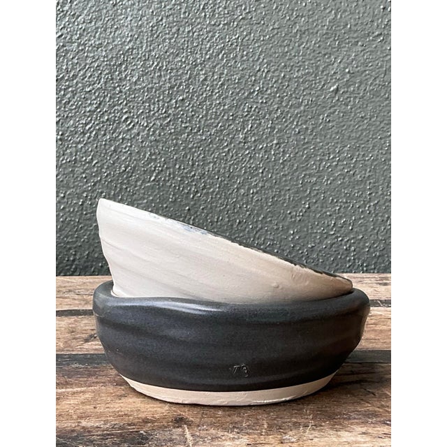 Late 20th Century ]Vintage Original Studio Pottery Bowls - Set of 2 For Sale - Image 5 of 12