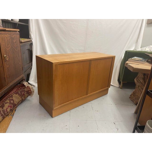 Vintage Danish Oak Credenza with Tambour Doors For Sale In Seattle - Image 6 of 11