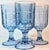 Periwinkle Cut Windowpane Goblets- Set of Four For Sale - Image 10 of 11