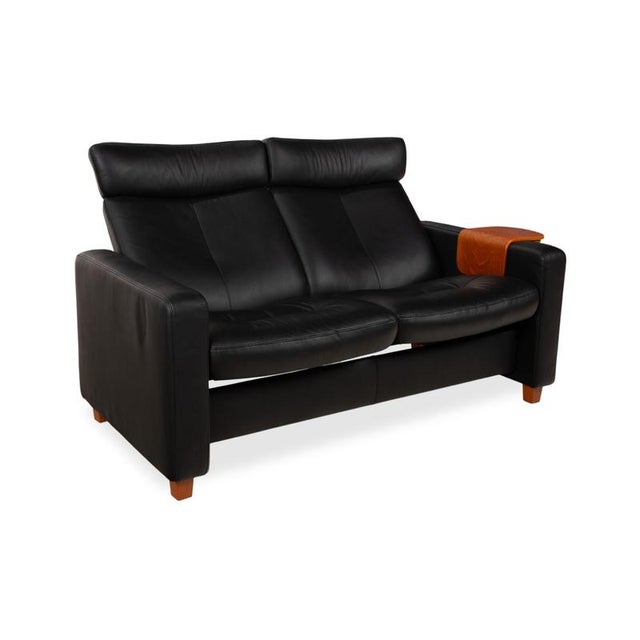 Arion 2-Seater Sofa in Black Leather from Stressless For Sale - Image 5 of 15