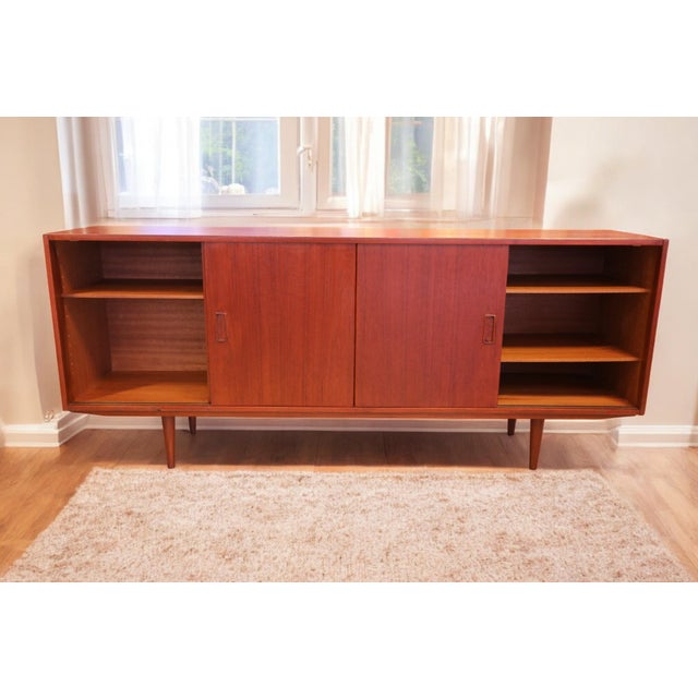 Vintage Danish Teak Sideboard with Sliding Doors, 1960 For Sale - Image 6 of 18