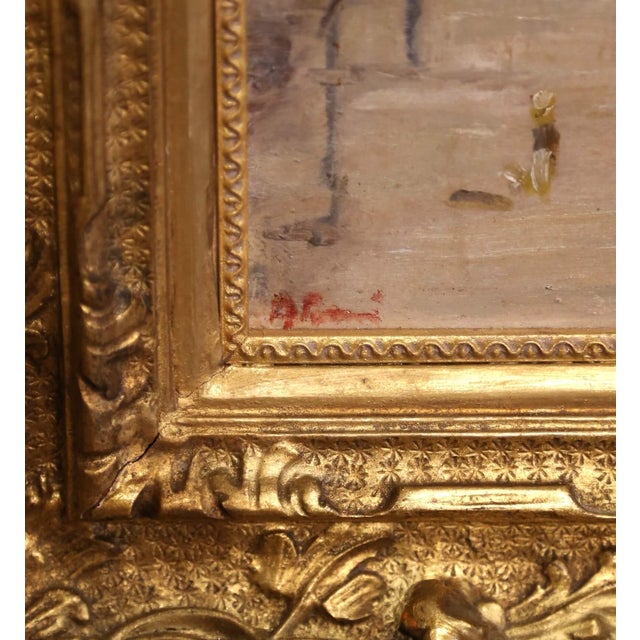 19th C. Signed Italian Venetian Impressionist Painting of St. Mark’s Square, Framed For Sale - Image 13 of 14