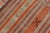 Mid 20th Century Vintage Turkish Kilim With Colorful Stripes in Orange Lt. Green Red & Gray For Sale - Image 12 of 13