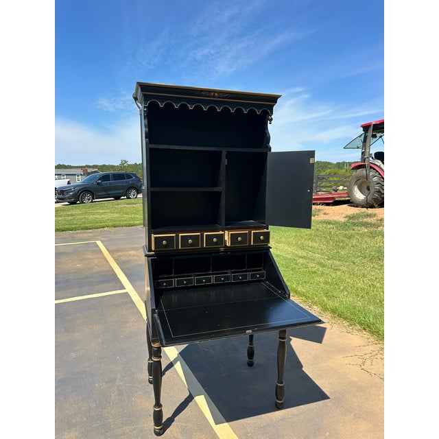 1980s Vintage Hitchcock Style Secretary Bookcase Desk With Nichols & Stone Chair - Set of 2 For Sale In Atlanta - Image 6 of 9