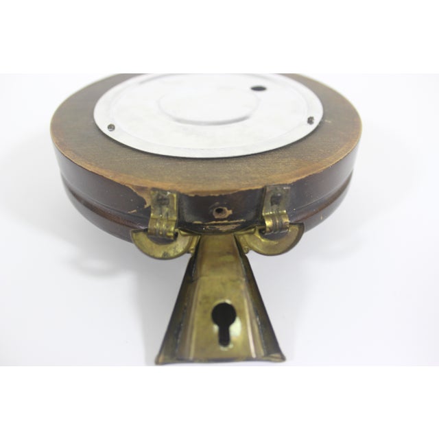 Brown Vintage Western German Barometer for Wall Made of Wood Brass and Glass For Sale - Image 8 of 10