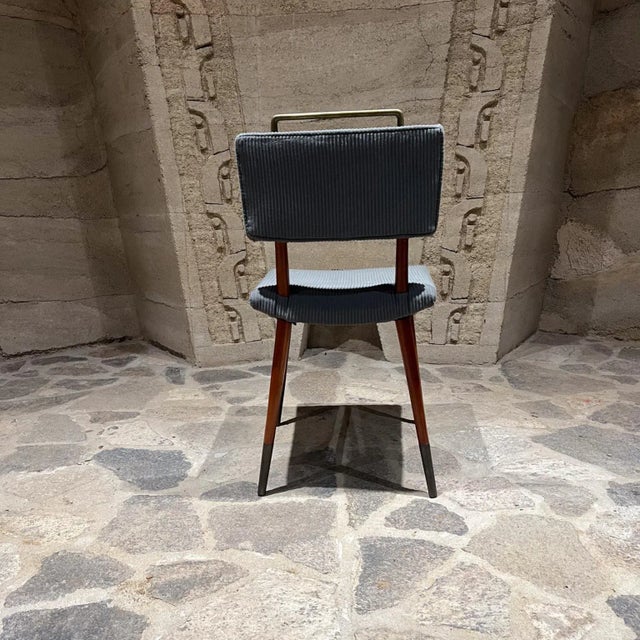 1960s Eight Mahogany Bronze Custom Dining Chairs Arturo Pani Mexico City For Sale - Image 9 of 11