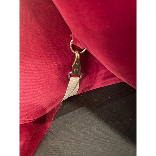 Milo Baughman Mid 20th Century Milo Baughman for Thayer Coggin Ruby Red Shell Swivel Chair For Sale - Image 4 of 13