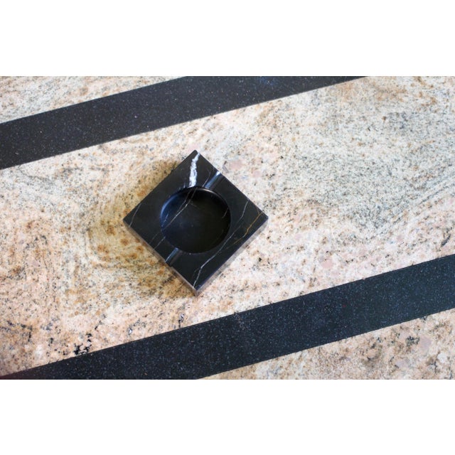 1970s Black and White Marble Ashtray For Sale - Image 9 of 9