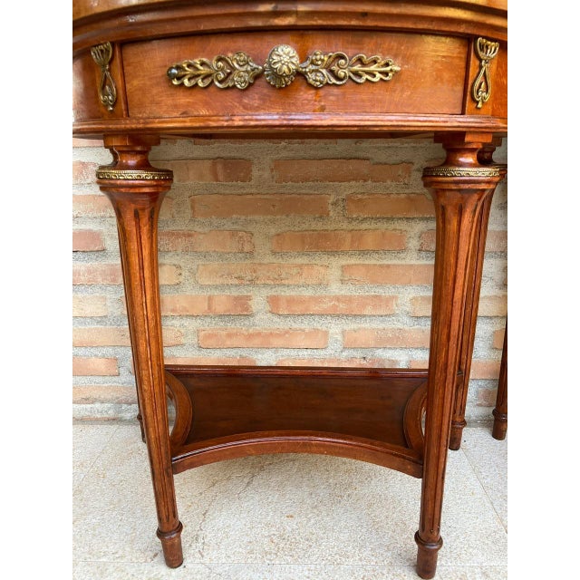 Pair of Empire Style Mahogany Wood Nightstands, 1930s For Sale - Image 11 of 18
