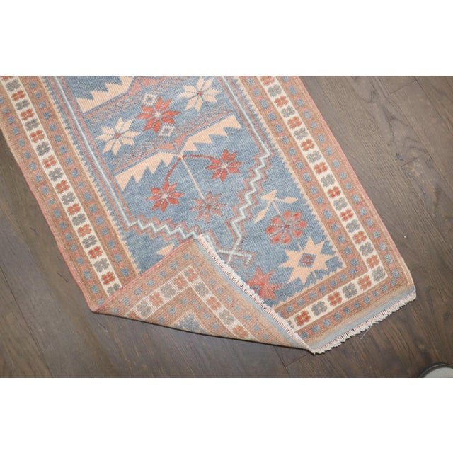 Blue Mini Turkish Konya Rug no. j5304 For Sale - Image 4 of 7