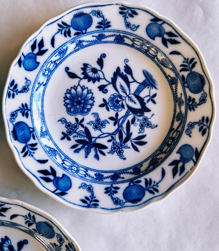 Antique Meissen England Blue Onion Plates- Set of 3 | Chairish