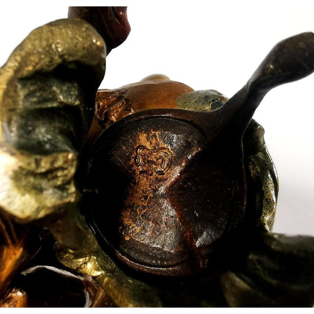 Metal Bronze Girl Getting Dressed Sculpture from Franz Bergmann, 1920s For Sale - Image 7 of 8