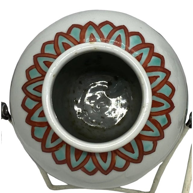 Mid 20th Century Mid 20th Century Japanese Kutani Celadon Shaped Porcelain Vases With Grapevine Design - a Pair For Sale - Image 5 of 13