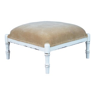 Ballard Designs Suede Foot Rest Stool Ottoman For Sale