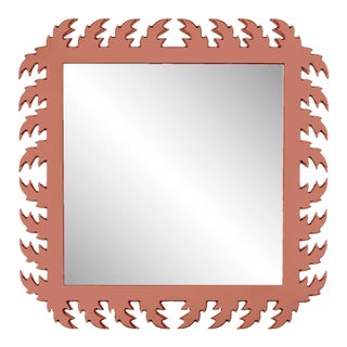 Fleur Home Audubon Square Mirror in Red Earth, 33x33 For Sale