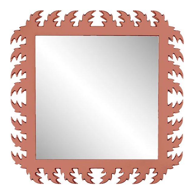 Fleur Home Audubon Square Mirror in Red Earth, 33x33 For Sale