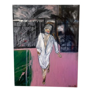 Original Michael Hafftka Expressionist Oil Painting - Leaving