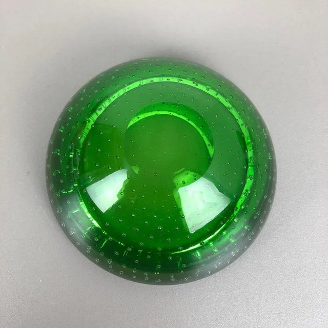 Green Bullicante Murano Glass Ashtray, Italy, 1970s For Sale - Image 13 of 15